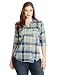 Paper + Tee Women's Plus-Size Johnny Collar Plaid Printed Top