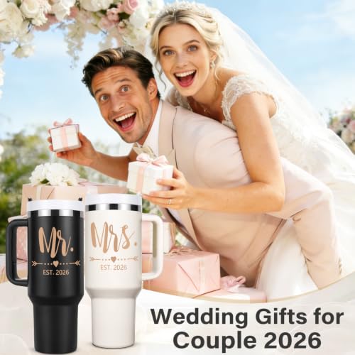 Qtencas Wedding Gifts for Couples 2026, Mr and Mrs Gift Tumblers Set - Image 3