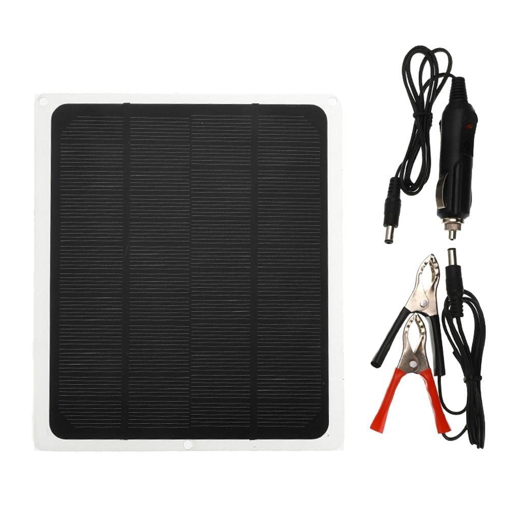 Générateur Portable pour Batterie avec Panneau Solaire 20W Pliant USB Chargeur pour Batterie Automobile 12V Antiretour Intégrée Panneau IP65 Wat