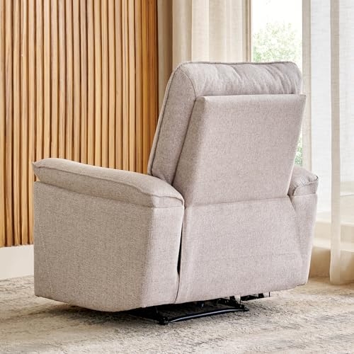 Image of Home Centre | Artise Fabric 1-Seater Electric Recliner | Recliner Sofa for Living Room | Solid Wood | Beige | 1 Year Warranty