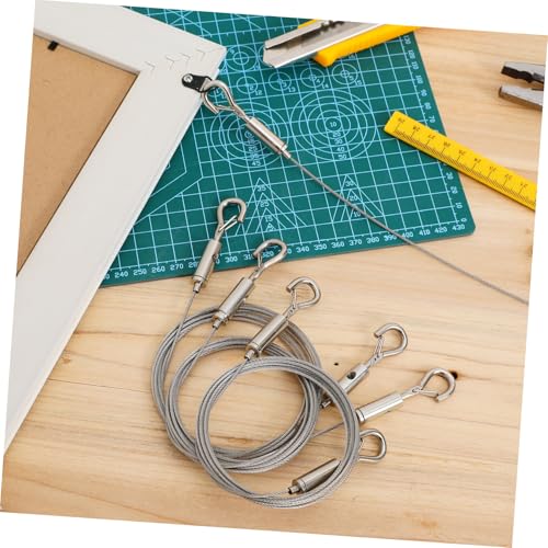 Image of 4pcs Stainless Cable for Hanging of Metal Hanging Wire Ring Long for Picture Frames Mirrors Planters Artwork