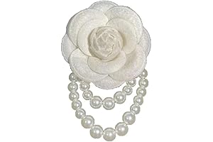 Fabric Camellia Flower Brooch Pins for Women