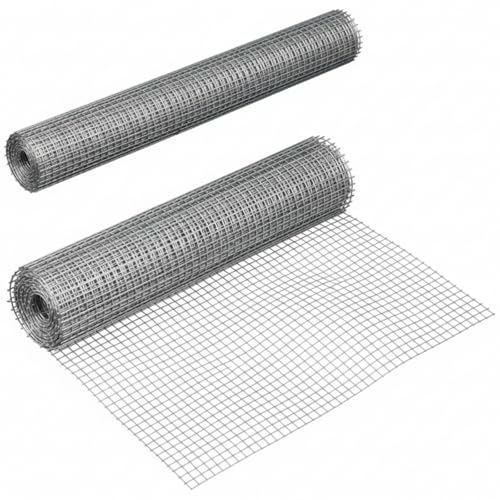 SATINIOR 2 Sheets 1/4 Inch 13.7 x 40 Inches Chicken Wire Fence Wire Mesh Roll Hardware Cloth Small Galvanized Welded Metal Cage Fence for Crafting Coop Rabbit Snake Poultry Enclosure