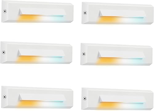 CLOUDY BAY Paquete de 6 Luces LED de bajo voltaje de 12-24 V para escalones al aire libre, 2.5 W, luz elevadora de escalera, accesorios de