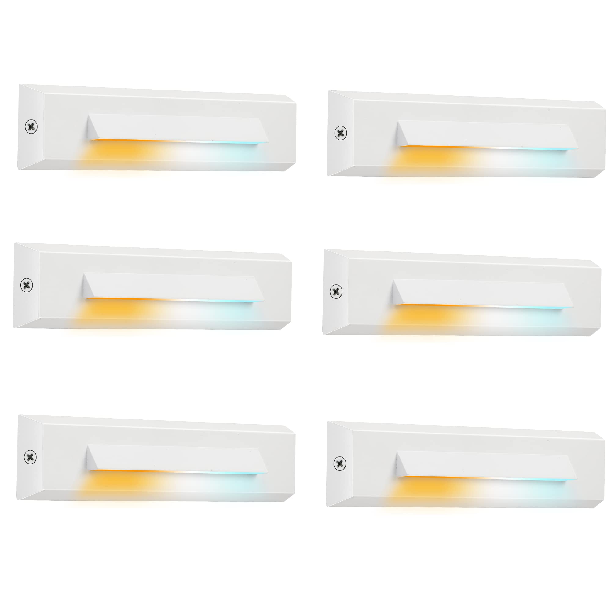 CLOUDY BAY [6 Pack] Low Voltage 12-24V LED Step Lights Outdoor,2.5W Landscape Cutoff Stair Riser Light,Outside Accent Lighting Fixtures,Wet Location,