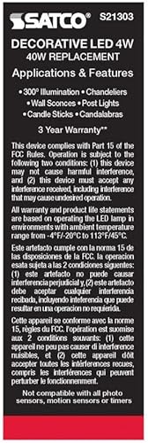 Miniatura 7 de Satco S21303 4CA10/LED/950/FR/120V/E12-paquete de 6
