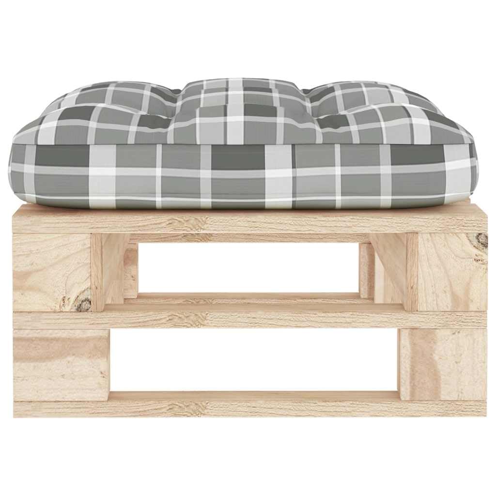 Garten-Palettenhocker aus imprägniertem Kiefernholz, wetterfestes Lounge-Sitzmöbel für Terrasse, Balkon, Wintergarten, vielseitiges Sitzelement mit Polster und Kissen