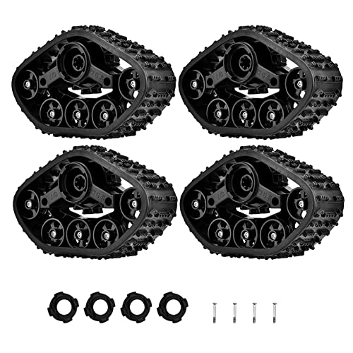 Evtscan 4Pcs Rc Military Truck Track Wheels Tire Crawler Tyre Accessory Parts For Wpl 1/16 Rc Military Truck #TOP6