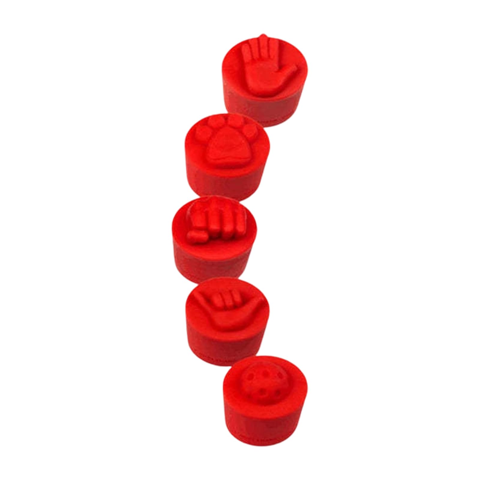 Kaeltsyn Red Paddle Grip End Stoppers 5 Piece Silicone Caps, Handle Tail Covers For Sports Practice And Recreational Play Gear Silicone Cap Sports Practice Team Tap