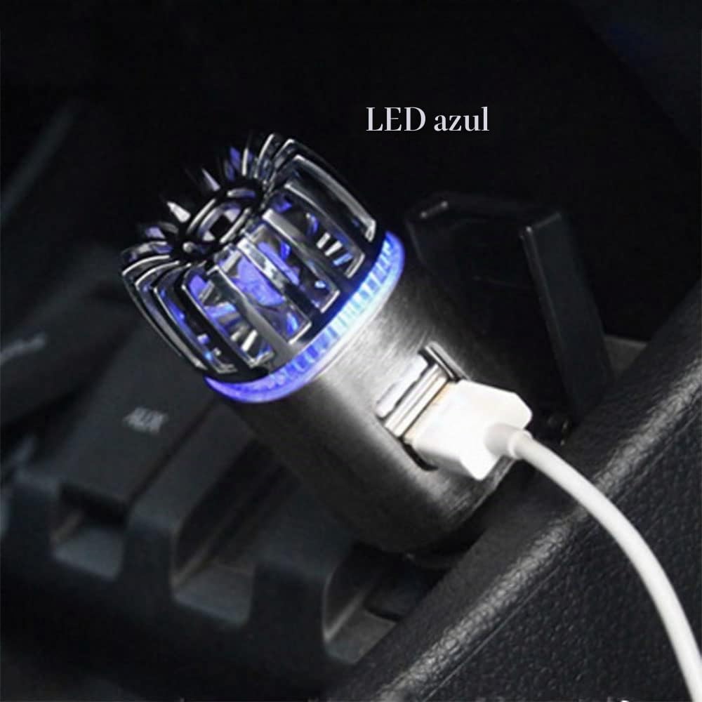 Purificador de aire para coche de iones negativos con cargador dual USB de Baceyong, elimina los olores, el humo del cigarrillo, la contaminación, el polen y el pelo de animales.