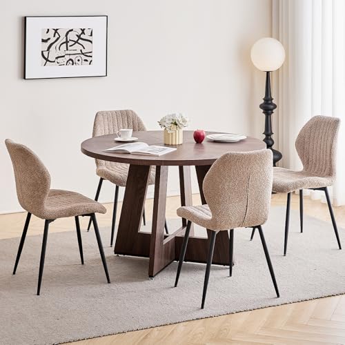 Image of Round Dining Table Set for 4, Kitchen Table and Chairs