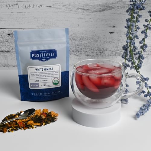 Image of Organic Positively Tea Company, White Mimosa White Tea, Loose Leaf, 16 Ounce