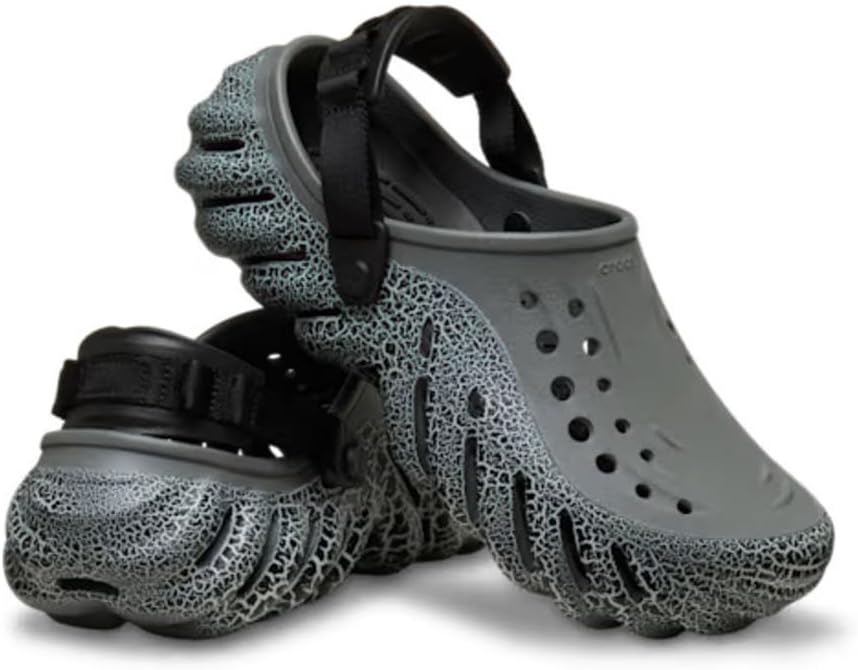 Crocs Unisex-Adult Echo Clog, Slate Grey Crackle, 9 Women/7 Men
