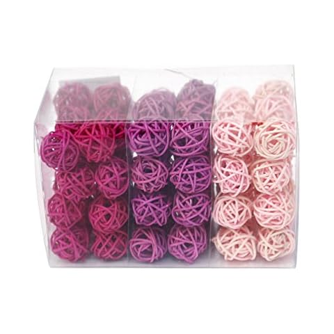 Rattankugeln Altrosa-Flieder-pink Sortiment, Rattan Kugeln/TOP Preis Cover