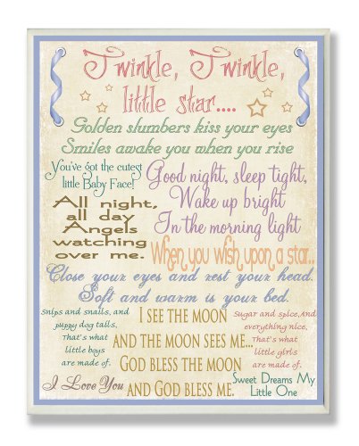 Plaque murale Stupell chambre d'enfant rectangulaire Twinkle Twinkle Good Night