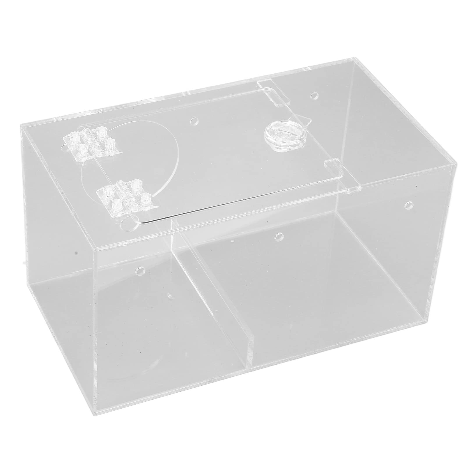 Caja acrílica para cría de pájaros, Caja Nido Transparente para Loros con Poste y Acolchado, Material no Seguro, fomenta comportamientos Naturales de anidación para pájaros (Grande 35,83x15,75