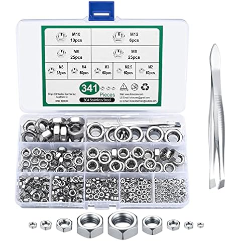 341 Pcs Bayidun Stainless Steel Nut Set Cover