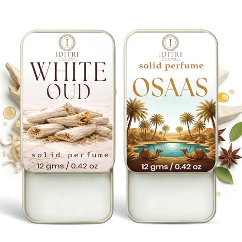 Image of Solid Perfume |Osaas&White Oud Alcohol Free Wax Perfume Balm, Long Lasting | Pocket Tin 12g, Pack Of 2| Non Greasy Smooth Glide, Travel Friendly Men And Women