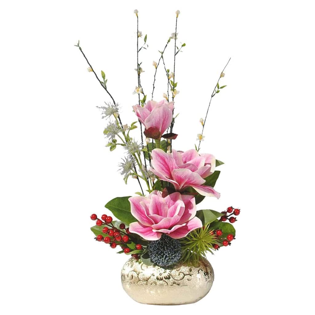 XDLEDMKIZ Orchid Artificial Flowers Artificial Flowers Floral Decoration Artificial Phalaenopsis Flowers Porcelain Vase Faux Orchids Botanical Flower Arrangement natural