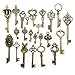 Youdiyla Vintage Skeleton Key in Antique Bronze Style - Set of 46pcs (HM107)