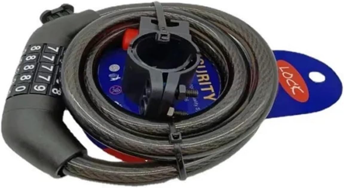 1pcs Bicycle Lock 5 Digit Code Combination 110cm Anti-Theft Lock Bike Security Steel Cable Cycling Bicycle Lock Bike Accessories