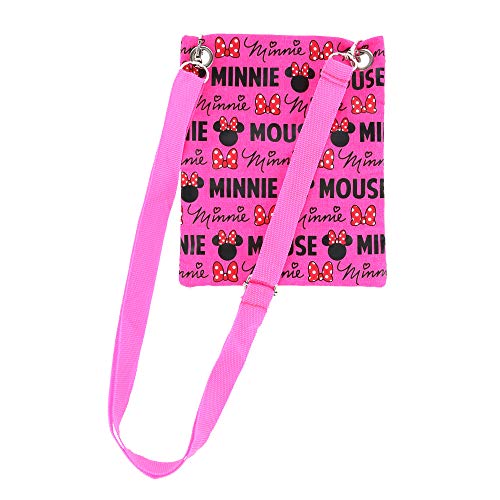 Disney's Minnie Mouse"Glam" Cross-Body Passport Purse Shoulder Bag, Neon Pink4