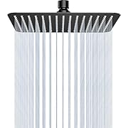 SR SUN RISE Luxury 16 Inch Extra Large Square Stainless Steel Shower Head High Pressure Rainfall Showerhead Ultra Thin Water Saving Matte Black 2.5 Gpm