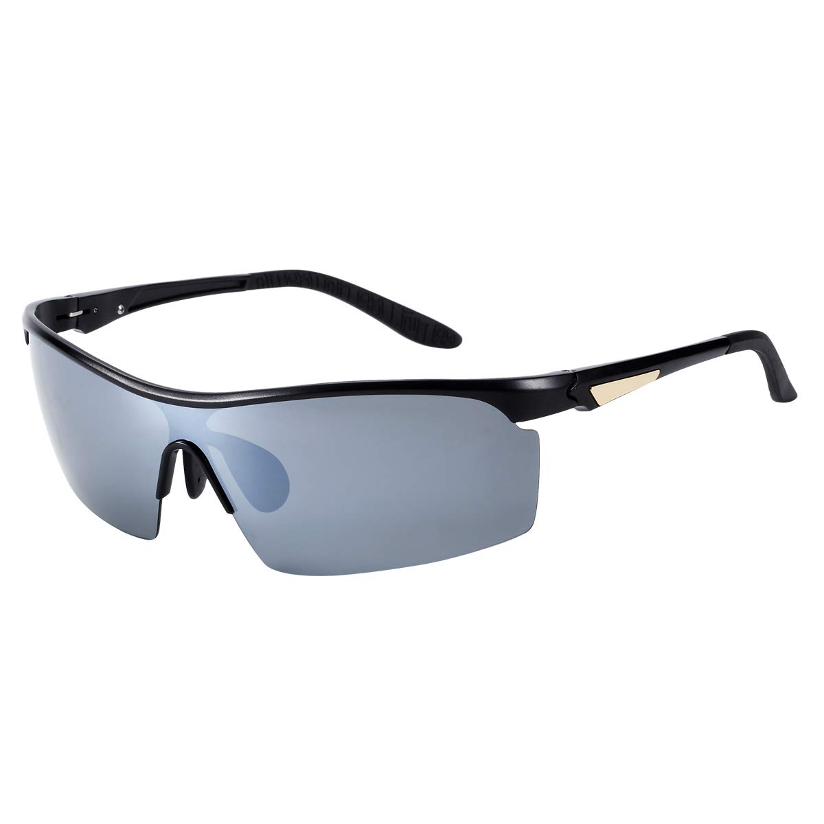 BarcurNew Season Al-Mg Sport Men Polarized Sunglasses Ultra Light UV Protection Shades for Driving Cycling Fishing Golf (Silver)