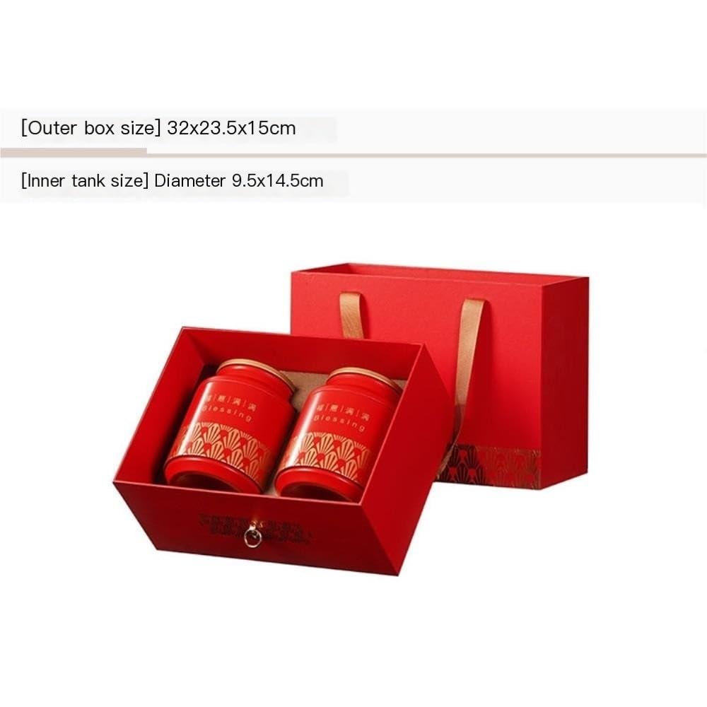 Herbata Coffee Cukistry Luźny dzbanek do przechowywania herbaty Słoik Kuchnia zamknięty słoik Okrągły pojemnik Retro chiński zestaw do herbaty Podwójny słoik Zestaw pudełek na prezenty Pojemniki