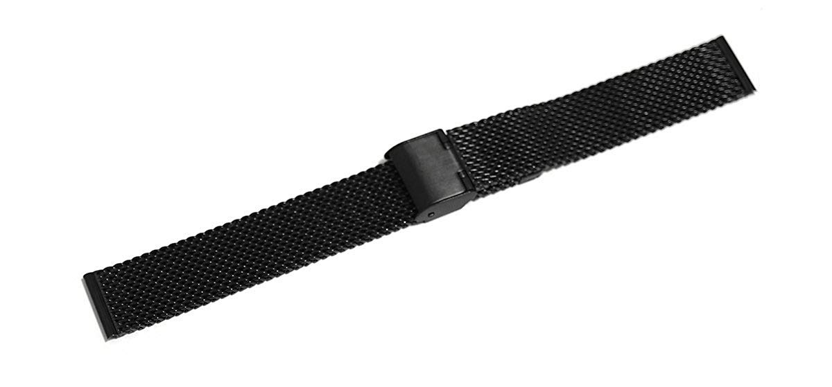 Amazon | 腕時計 ベルト 16mm ステンレス 黒 ブラック