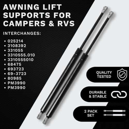 Lift Supports Depot Qty (2) Replaces 3108392.139 331055.010 025214 A818WP Awning Lift Support for RV and Camper 28.74 Inch Struts and Easy Installation