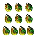 Kit de 10 piezas de cuchillas giratorias de pesca con reflectante UV para bricolaje trucha, lubina, salmón, lucioperca, cebo en línea (verde)