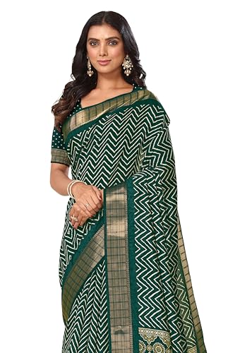 Image of MIRCHI FASHION Women Saree Cotton Silk Batik Block Printed | Breathable Office Wear and Regular Use Sari with Blouse Piece