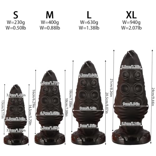 Hitasi アナルプラグアナルディルド 極太サイズ 柔らかい人外ディルド 男性吸盤付き大人の玩具 凹凸ありアナル拡張dildo あなるぷらぐ開発 女性用アナルグッズ 異形ディルド 触手アダルトグッズ 初心者から上級者-ブラック||L - 画像2