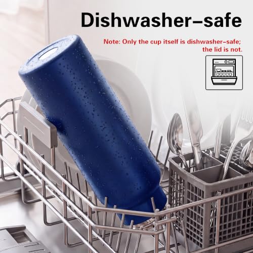 Image of GOPPUS 25 oz Insulated Water Bottle with Direct-Drink Lid,Keep Cold 24H,Leak-Proof Stainless Steel Bottle Ideal for the Gym,Travel,and Outdoor Use,Suitable for Teens and Adults(Ink blue)