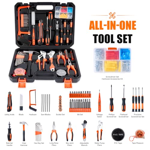 KOOPOOL 160-Piece Home Tool Kit, Household Basic Hand Tool Set with Case for Home Repair, DIY Projects and Maintenance - image 3
