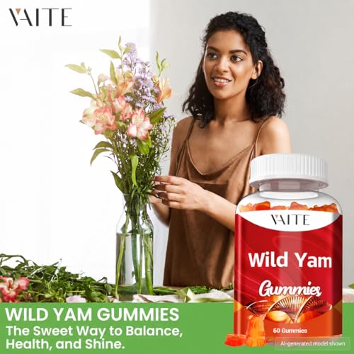 Image of Wild Yam Root Gummies 1000mg - Dioscorea Villosa Herbal Supplement for Women - Menopause & Hormonal Balance Support - Supports Womens Wellness - Non-GMO, Gluten-Free, Vegan - 60 Chewables