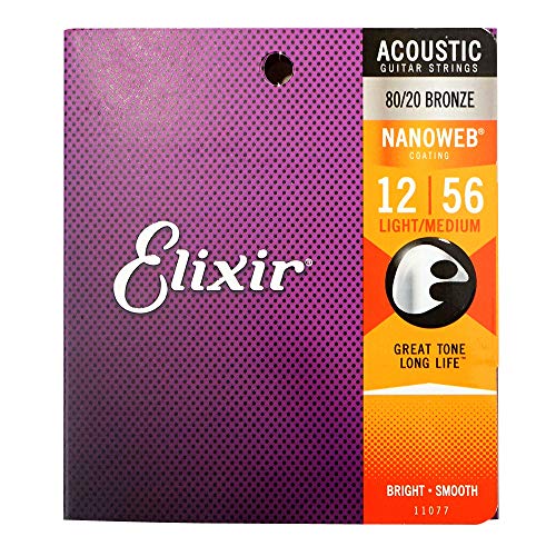 GNT[ ELIXIR 11077 ACOUSTIC NANOWEB LIGHT-Medium 12-56 AR[XeBbNM^[×12SET