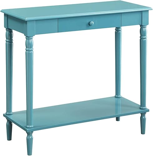 Convenience Concepts French Country - Mesa de pasillo con 1 cajón con estante, color azul