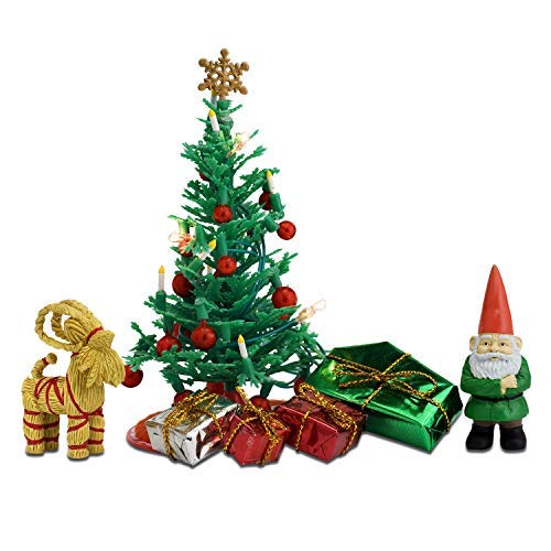 Holiday Deals 🛒 Melody Jane Lundby Christmas Tree Set Modern Dollhouse Battery Operated LED Accessories
