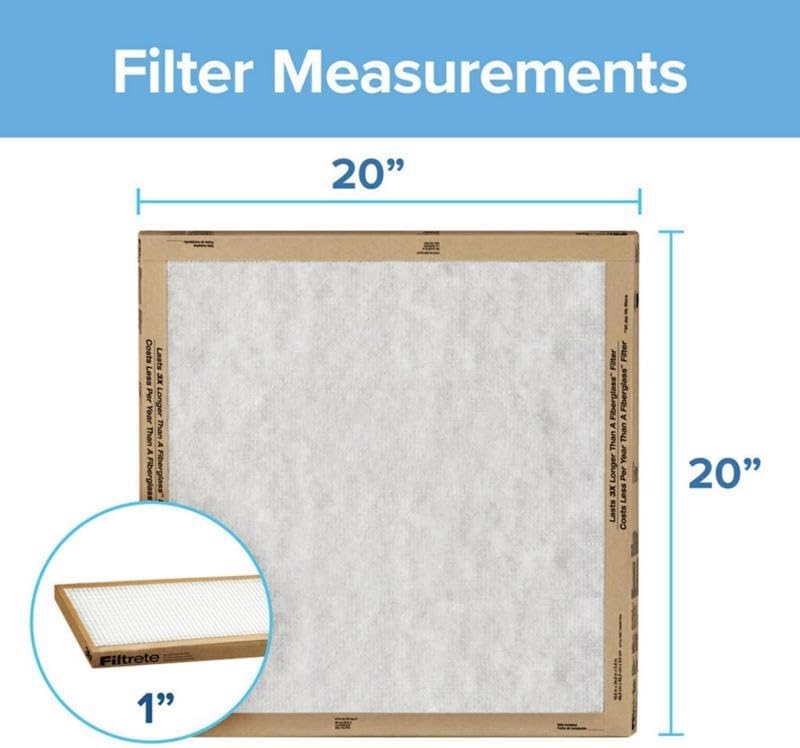 Filtrete 20 in. W X 20 in. H X 1 in. D Synthetic 5 MERV Flat Panel Filter 2 pk