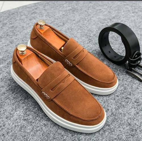 Men's Fashionable Business Anti Suede Loafers Retro Comfortable Suede Lightweight and Breathable Casual Boat Shoes3