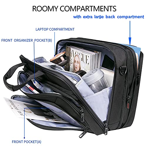 VANKEAN Premium Laptop Briefcase for 17.3 Inch Laptop - Black