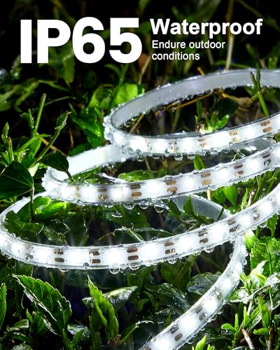 Tira LED solar blanca 32.8 pies impermeable para exteriores miniatura 4