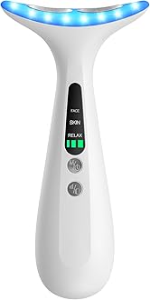 Facial and Neck Massager for Face, Neck - Skin Lifting & Firming - Wrinkle & Dark Circle Reducer - at Home Skin Care Face Sculpting Tool and Neck Massager-White