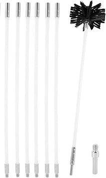 Chimney Sweep kit Chimney Sweep Brush, Flexible Chimney Tool Cleaning Brush, Rotation Cleaner Brush Head for Cleaning Color 6 Rods, Size 410mm