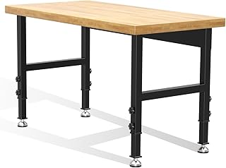 48” Adjustable Work Bench, Heavy Duty Work Table for Workshop, Garage, 3000 Lbs Capacity