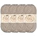 Produktbild JubileeYarn Baby-Baumwollgarn, weiches Bambus-Garn, 50 g/Knäuel, Sand Cliff Brown, 4 Knäuel