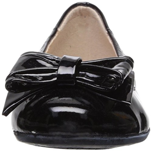 Kid's Ivana Flat with Bow, Black Gloss Patent2