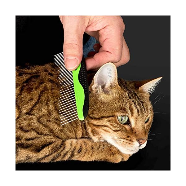 Golden Pets Kamm-Set I Hunde- & Katzenbürste mittel bis langhaar geeignet I Kleine - große Haustiere I Einfache Reinigung I + Gratis Pflegehandbuch – Bild 7